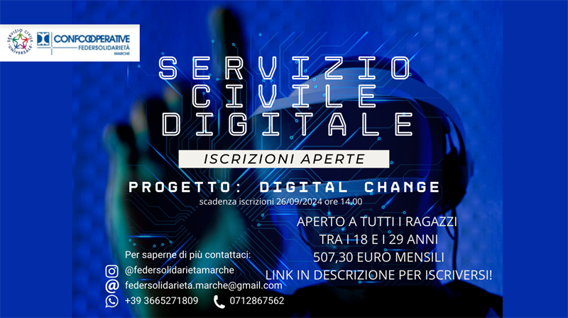 BANDO SERVIZIO CIVILE DIGITALE 2024